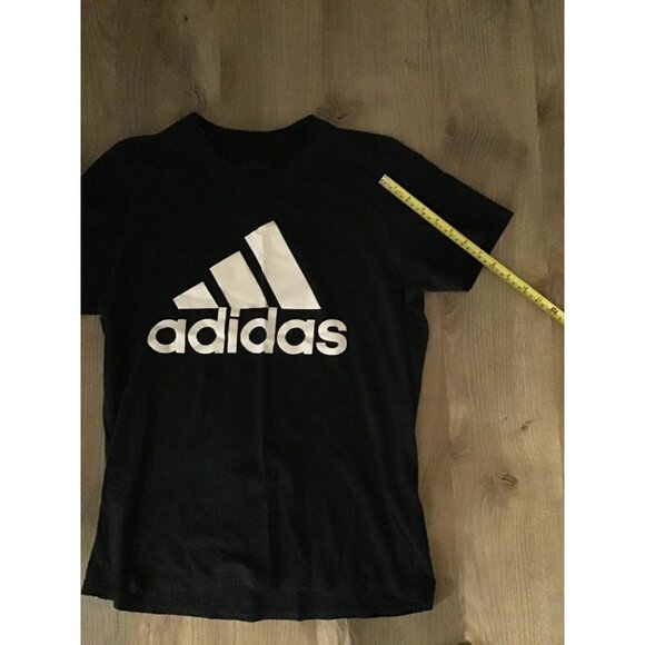 ADIDAS- MENS BLACK SHORT SLEEVE CREW NECK PULLOVER T-SHIRT SIZE MEDIUM - Picture 4 of 6